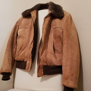 Brown Suede Cooper Bomber Jacket